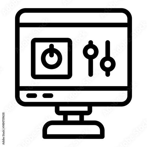 monitor Line Icon