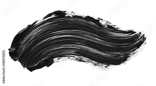 Black mascara swatch, textured, wavy strokes