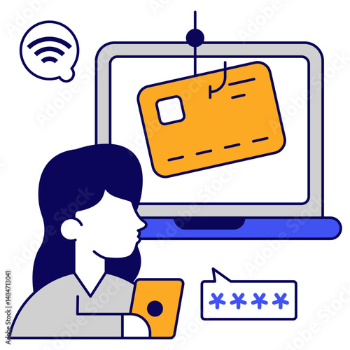 Unique design icon of card phishing
