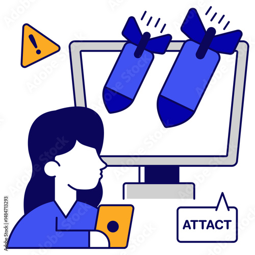 An icon design of ddos attack