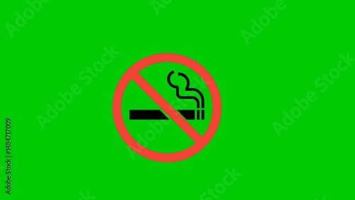 no smoking sign green screen video 