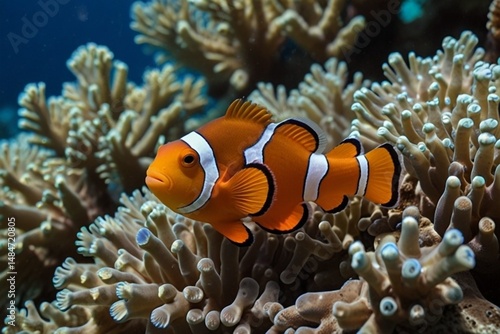 nice clown fish in aquarium