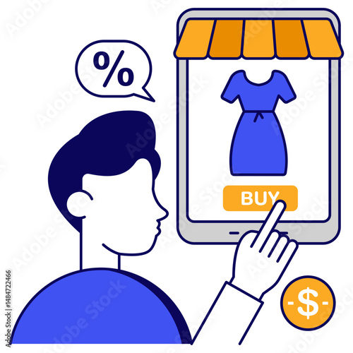 A colored design icon of buy frock online