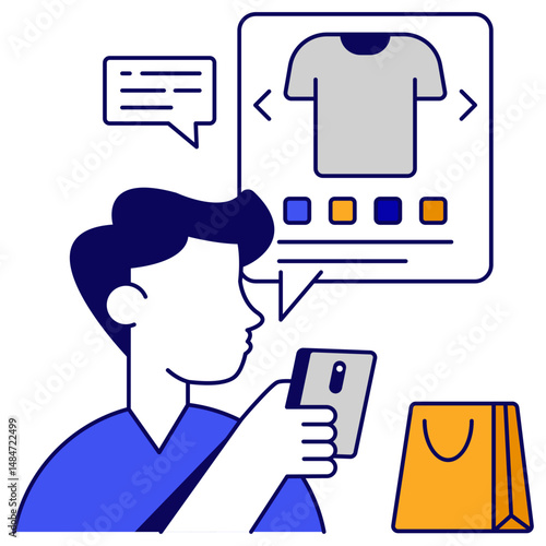 Unique design icon of buy shirt online