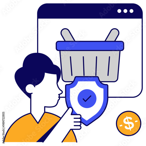 Unique design icon of online grocery