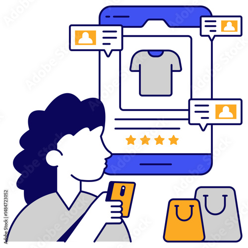 Flat design icon of customer feedback