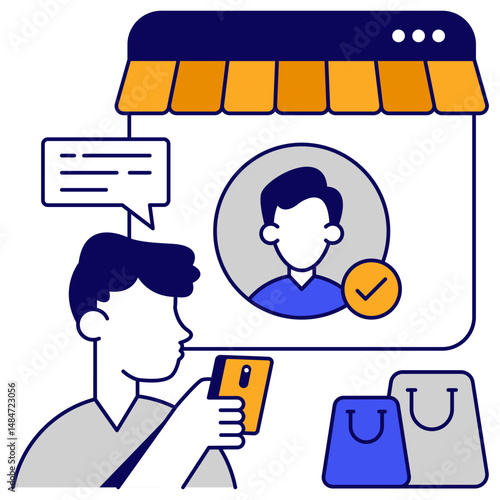 Perfect design icon of online shop