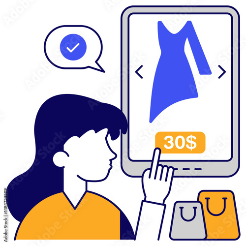 Unique design icon of buy dress online