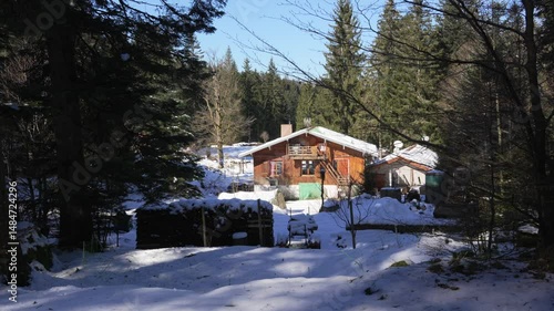 Wallpaper Mural Vosges France mountain log cabin holiday winter forest landscape accommodation Torontodigital.ca