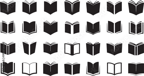 Collection of Book Symbols Representing Knowledge and Learning Concepts