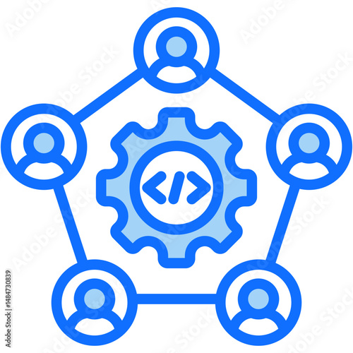 Log Management Mixed Icon Vector Illustration