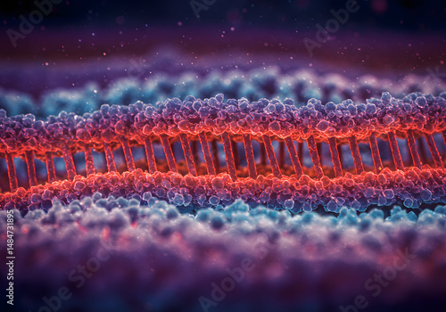 Detailed view of a biological membrane
