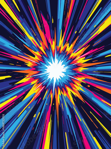 abstract grunge background with rays - comic series