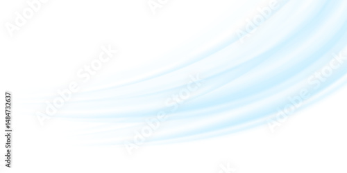 Air flow set of vector elements on a white background. Abstract light effect blowing from an air conditioner, purifier or humidifier. Dynamic blurred flow motion