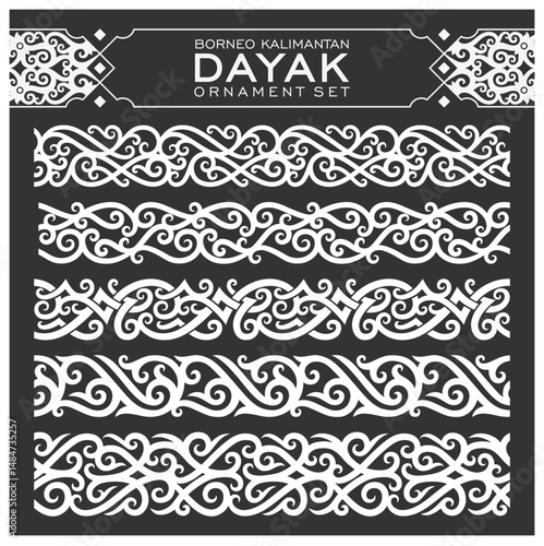 Borneo kalimantan dayak ornament set	