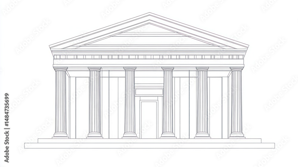 Obraz premium Outline of an ancient Greek temple (1)