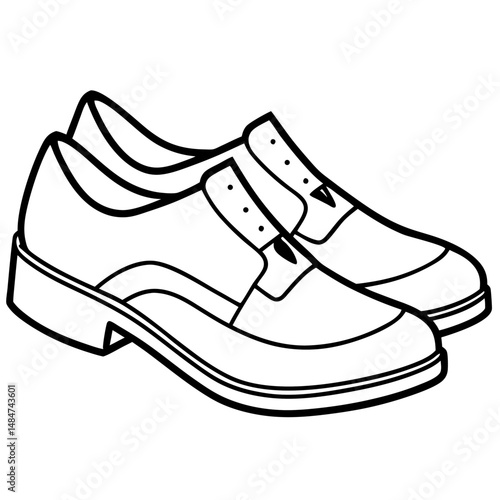 Black Mary Janes Silhouette Vector on White Background