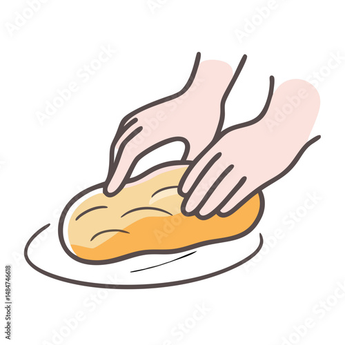 kneading bread icon, kneading bread vector illustration-simple illustration of kneading bread, perfect for kneading bread logos and icons