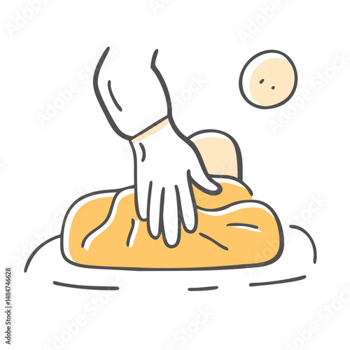 kneading bread icon, kneading bread vector illustration-simple illustration of kneading bread, perfect for kneading bread logos and icons