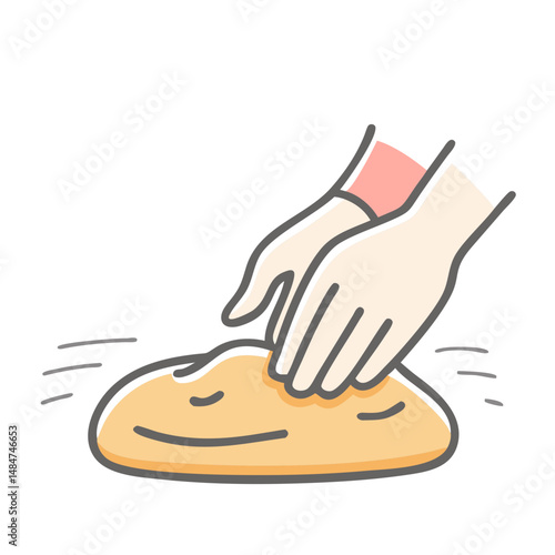 kneading bread icon, kneading bread vector illustration-simple illustration of kneading bread, perfect for kneading bread logos and icons