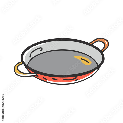 paella pan icon, paella pan vector illustration-simple illustration of paella pan, perfect for paella pan logos and icons