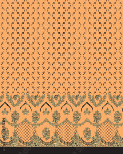 PrintKalam kari, Vector  Ornaments geometrical repeat pattern design