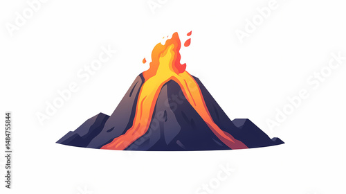 Volcano emoji icon for alerts and nature apps. [Volcanic Temples] | Magma Icon | molten idol. Illustration
