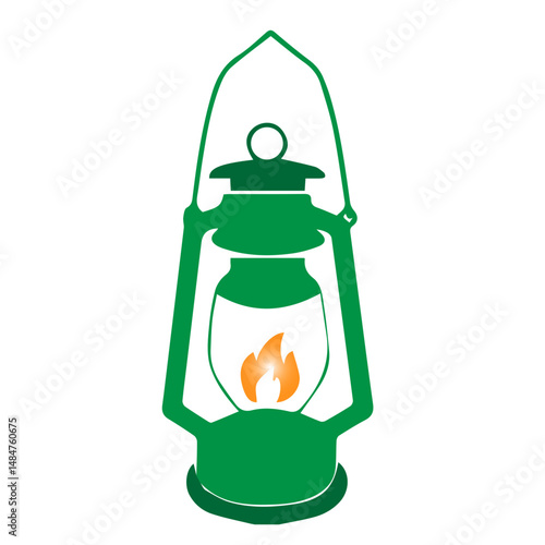 green kerosene lamp icon
