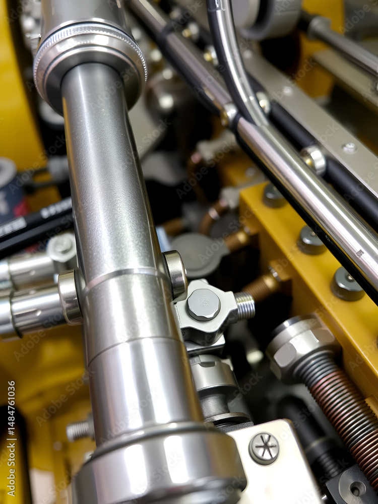 Fototapeta premium Metal Pushrods with Mechanical Assembly.