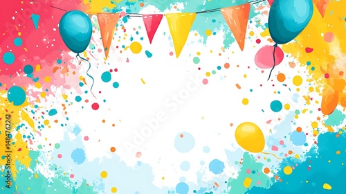 Festive balloons & confetti border (1)