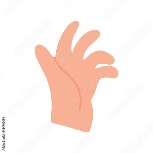Hands holding gestures. hand holding a spoon, hand holding a pen, various hands with different shapes. Trendy hands poses vector set. Body language signs and symbols for communication