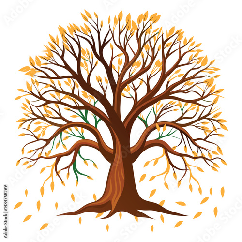 silhouette of a autumn tree