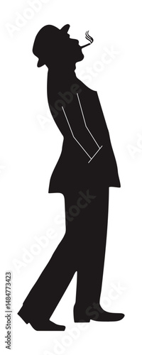 silhouette of a person smoking 
