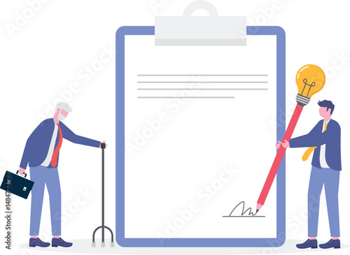Pensioner retirement document about wealth inheritance with official document

