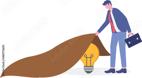 Finding bargain stock, hidden cost or expense, searching for yield or investment return concept.flat design with people.

