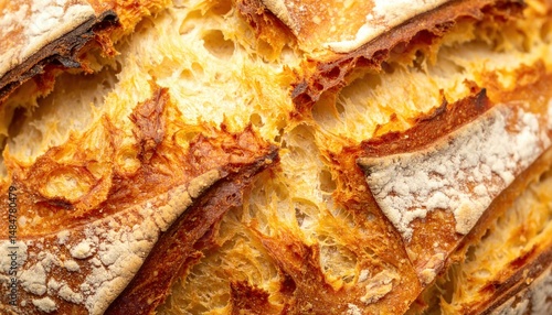 Wallpaper Mural Freshly baked sourdough bread close-up artisan bakery food photography rustic atmosphere top-down view culinary delight Torontodigital.ca
