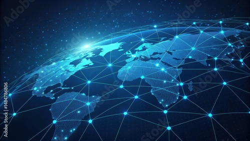 Abstract Blue Network Connections
