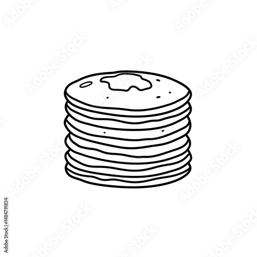 Stack of Pancakes Line Art