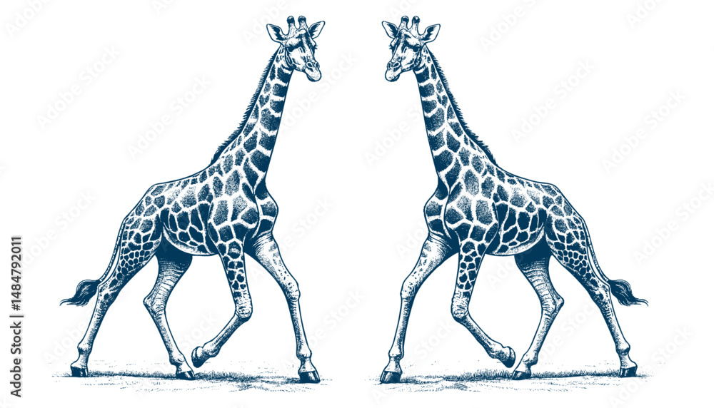 Naklejka premium giraffe vector