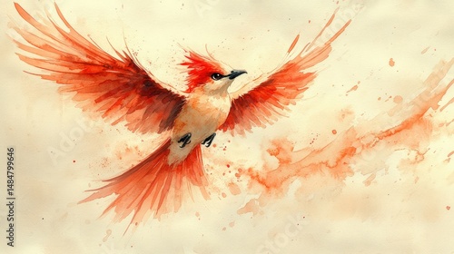 Fiery Bird in Flight (1)