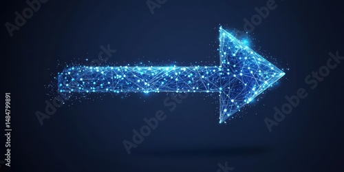 Glowing polygonal arrow pointing right