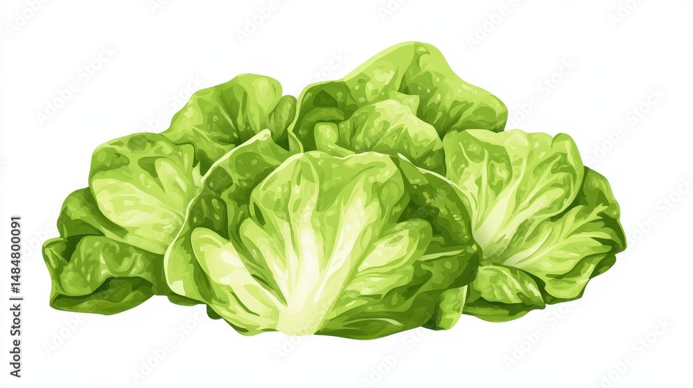 Butterhead Lettuce Salad. Fresh Green Leaf Nourishment with Crisp Background Butterhead Lettuce Salad. Fresh Green Leaf Nourishment with Crisp Background