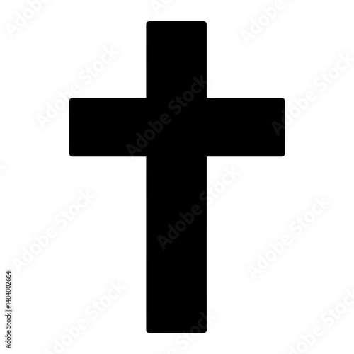 Black cross symbol vector illustration christian religious faith jesus christ crucifixion graphic design icon 100