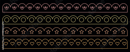Laser Cut Border Designs. Decorative Vector Trim Patterns for Leather and Textile.