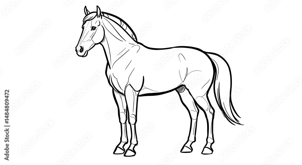 Obraz premium Equine Elegance: Linework Study