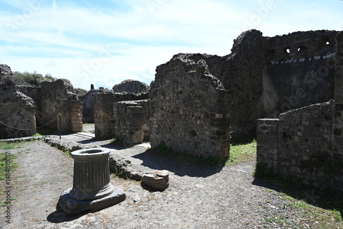 Fototapeta Naklejka Na Ścianę i Meble -  Historic streets of Ancient  roman city of Pompeii Italy on the shadow of Mt Vesuvius.Roman world, UNESCO World Heritage Site, Pompeii Archaeological Park. Italy
