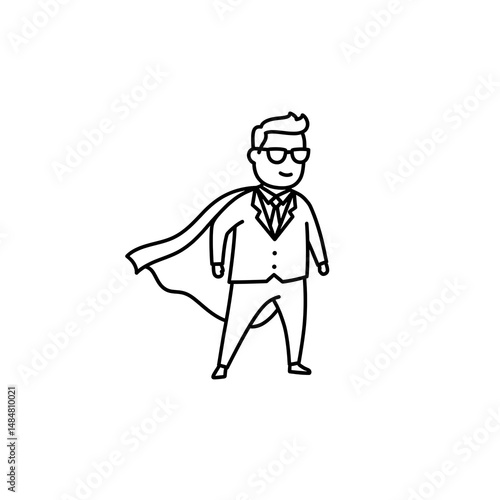 Superhero Businessman Outline