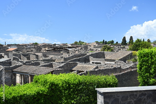Fototapeta Naklejka Na Ścianę i Meble -  Historic streets of Ancient  roman city of Pompeii Italy on the shadow of Mt Vesuvius.Roman world, UNESCO World Heritage Site, Pompeii Archaeological Park. Italy