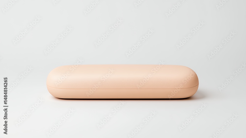 Peach Colored Rectangular Object On White Background Peach Colored Rectangular Object On White Background