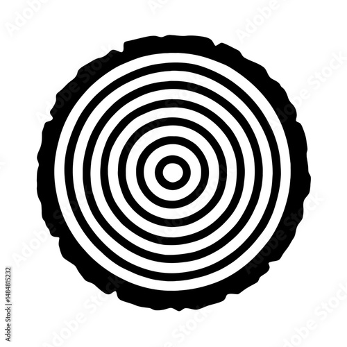 Tree ring illustration vector graphic wood trunk growth rings annual rings black and white design artwork